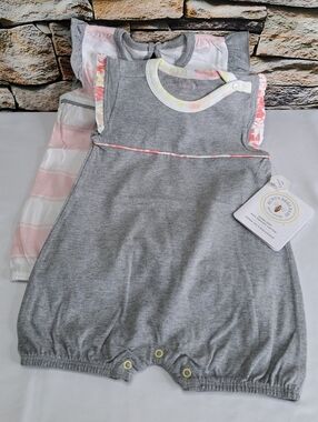 'BURT'S BEES' 2-PACK BABY ROMPER SET SOFT ORGANIC COTTON NEW